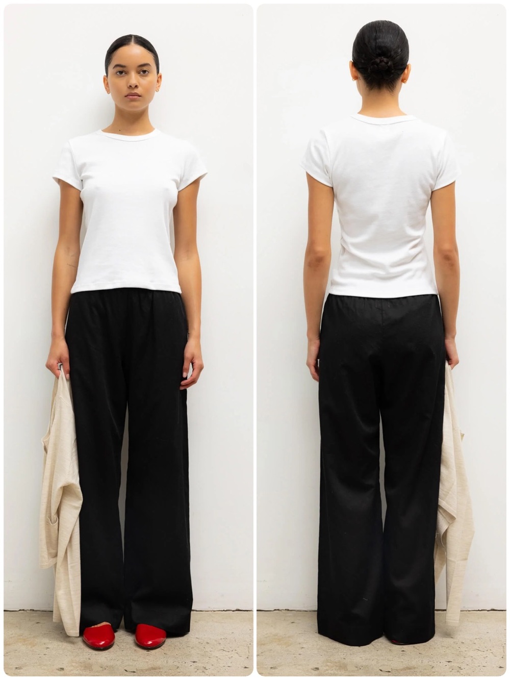 LESET Yoko Pocket Pant Wide Leg Black Size Medium